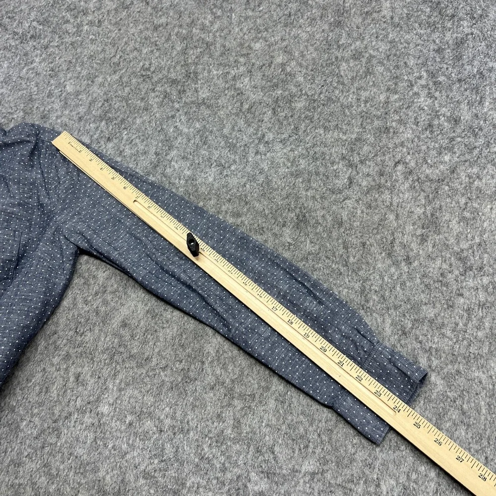 Banana Republic Shirt Mens M Blue Chambray Classic Fit Polka Dot Long‎ Sleeve